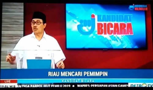 Kata Tokoh Pemuda Riau Ketika Menyaksikan Langsung Kandidat Bicara Cagub Riau nomor 1 di MetroTV