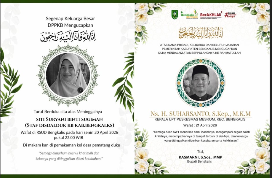 Bupati Kasmarni Sampaikan Duka atas Wafatnya Dua Aparatur Pemkab Bengkalis