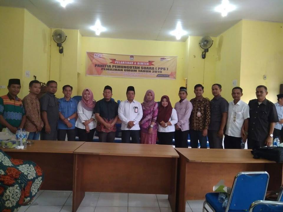 KPU Kampar Lantik 72 PPS Pemilu 3 Kecamatan di Kampar Kiri Tengah