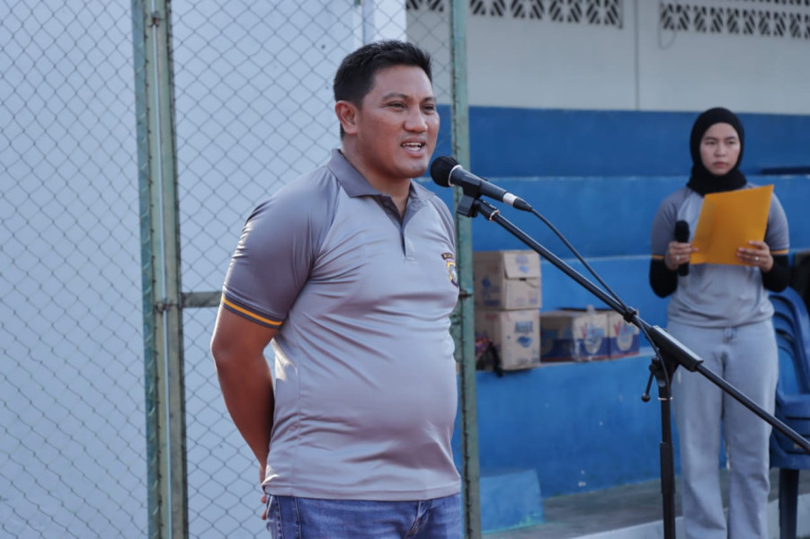 Turnamen Tenis Lapangan ikut Meriahkan Peringatan Hari Bhayangkara ke-77 oleh Polres Meranti