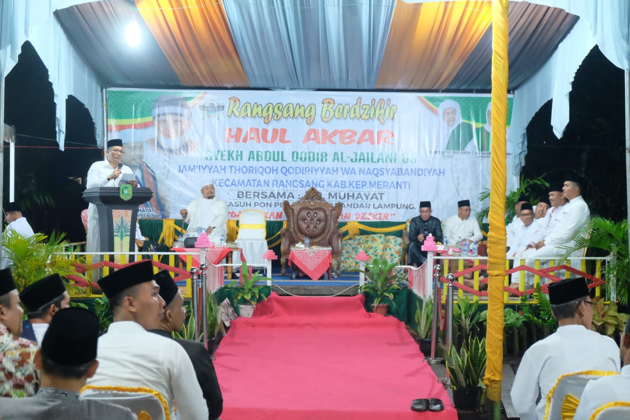 Bupati Hadiri Meranti Berzikir Haul Akbar Wafatnya Syeh Abdul Qodir Al Jailani ke 883.