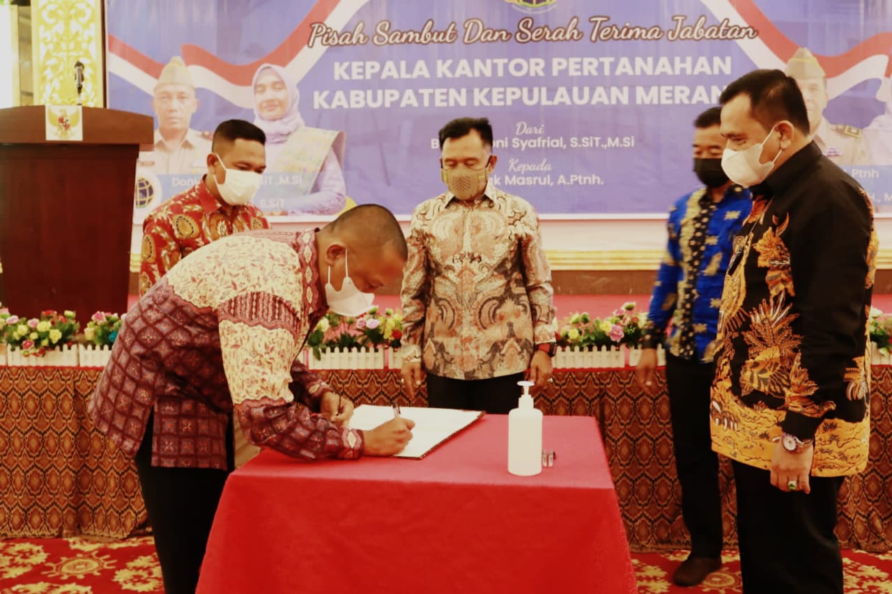 Wabup Meranti H.Asmar Selamat Bertugas Di Meranti Kepala BPN Yang Baru .